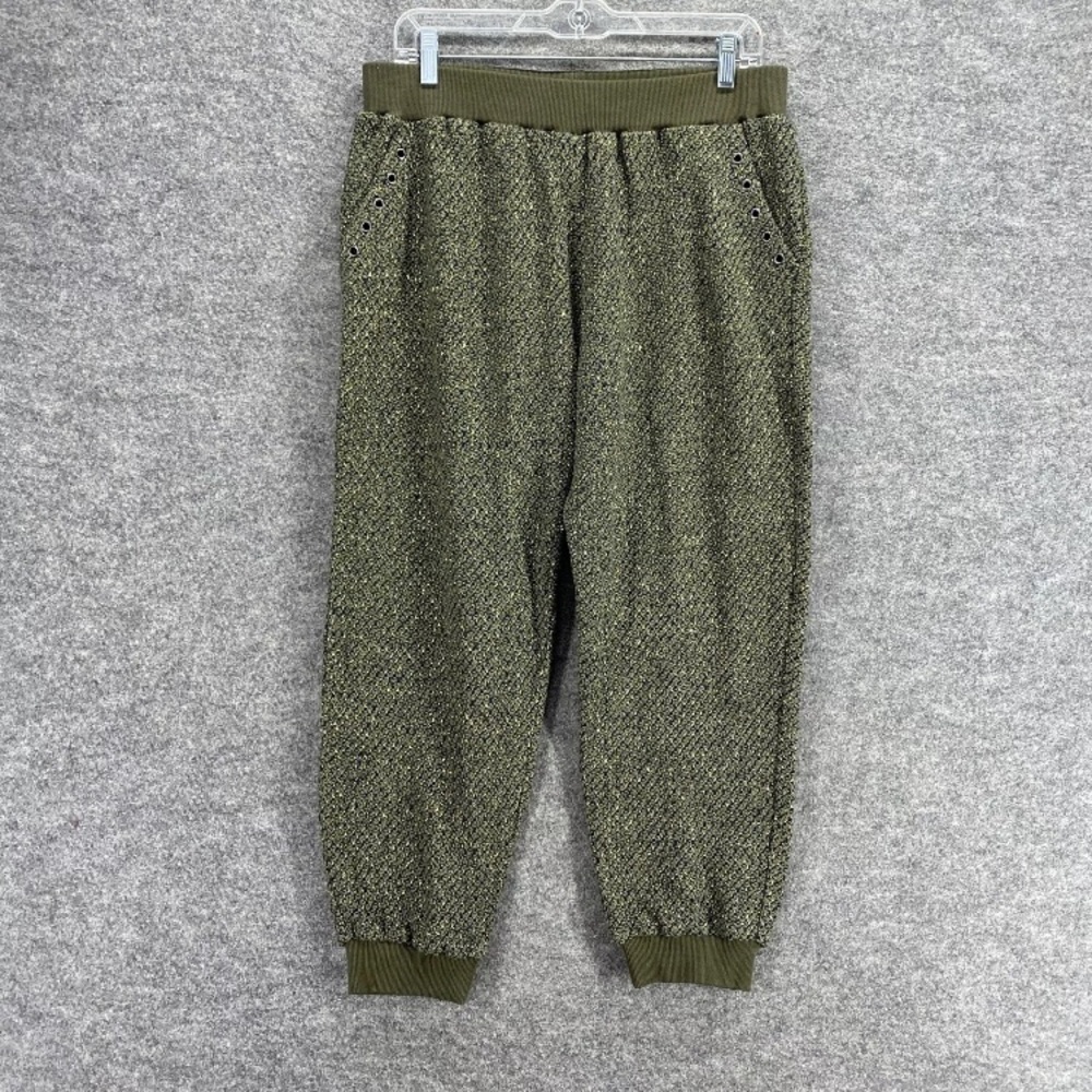 NWOT Ramy Brook Green Glitter Track Pants Medium